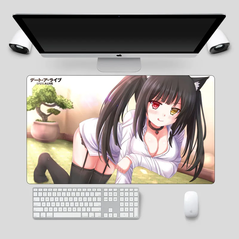 DATE A LIVE Аниме Коврик для мыши Большой 70x40 см сексуальная девушка игровой коврик для мыши геймер отаку прочная Клавиатура pad Отаку Коврик для ноутбука