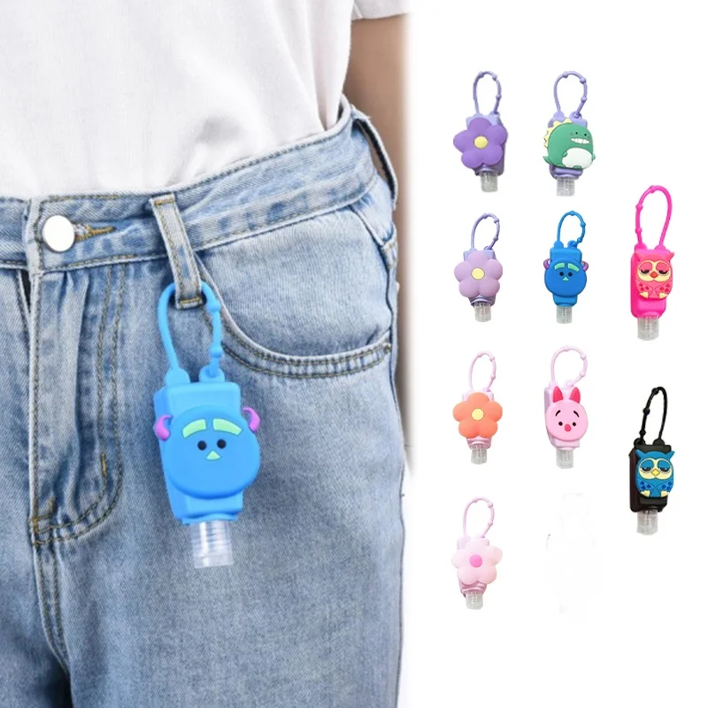 Cute Fruit Animal Silicone Mini Hand Sanitizer Holder Travel Portable Safe Gel Holder Hangable Liquid Soap Dispenser Containers
