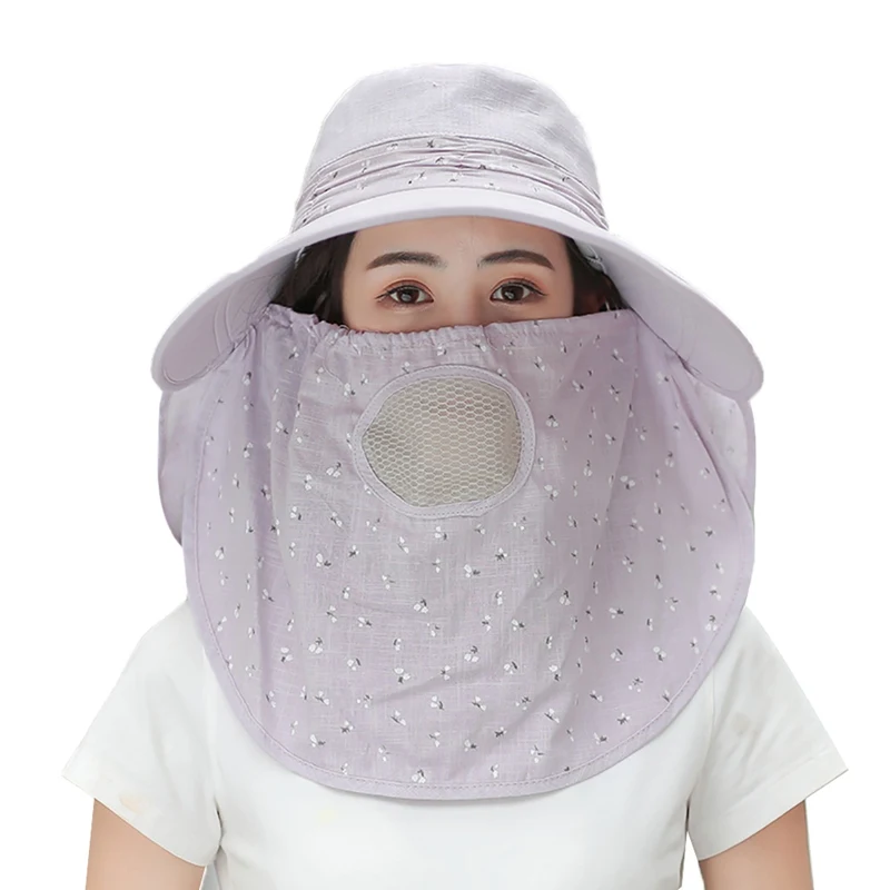 

Quick Drying Women Flap Cap Wide Brim Foldable Portable Sunshade Detachable Neck Cover Sun Hat Sportswear