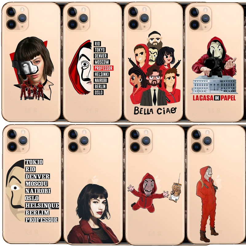 

TV series Money Heist House of Paper Silicone TPU Cover For Apple iPhone 5S 6 6S 6Plus 7 8Plus X XR 10 11 XSMAX 11ProMAX 11Pro