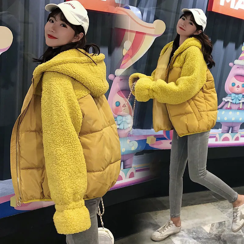 

Winter Coat Women's Short 2019 New Style Korean-style Cotton-padded Clothes CHIC Small Cotton-Padded Jacket ke li rong Berber Fl