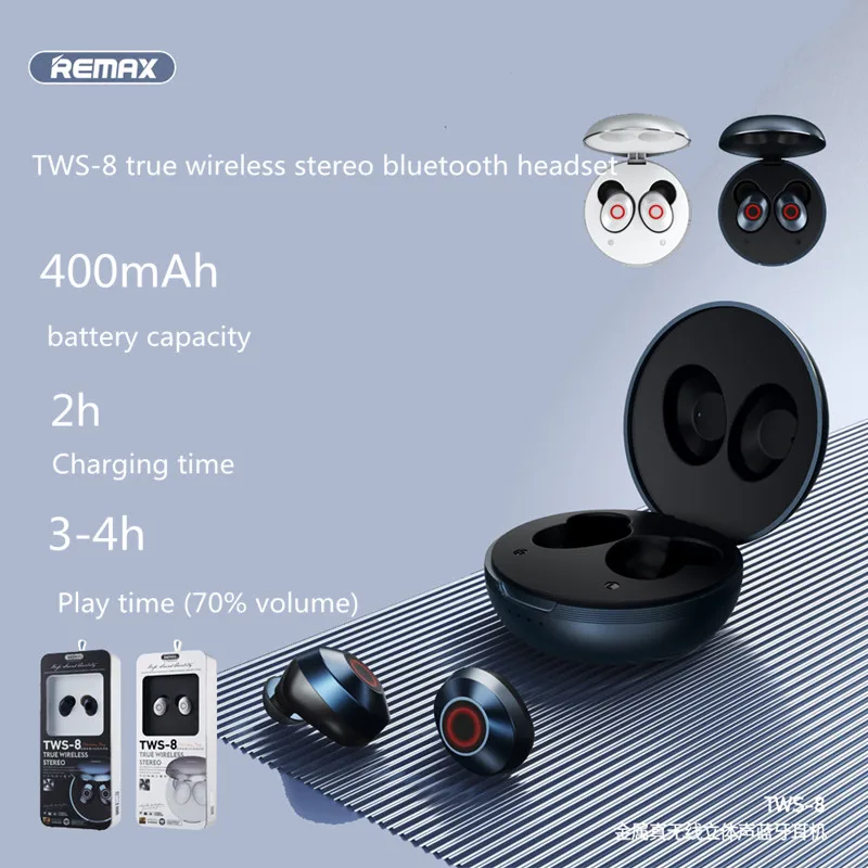 New Remax tws-8 metal true wireless stereo Bluetooth 5.0 headset with microphone HD call music sports | Электроника