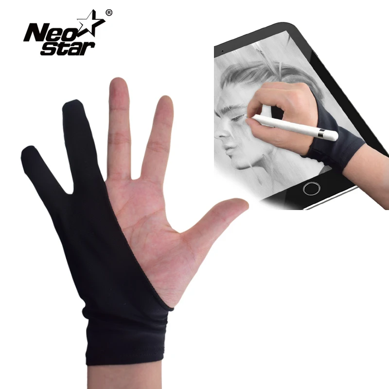 

NEO STAR Two-fingers Artist Anti-touch Glove for Drawing Tablet Right and Left Hand Glove Anti-Fouling for ipad Screen board