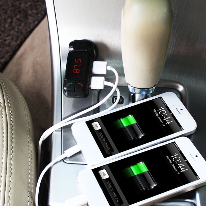 Car MP3 Music Player Wireless Bluetooth FM Transmitter Radio USB Ports Charger Supports AUX Line audio input
