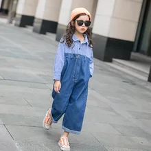 Джинсовые комбинезоны для девочек-подростков; коллекция года; осенняя одежда для детей 14 лет