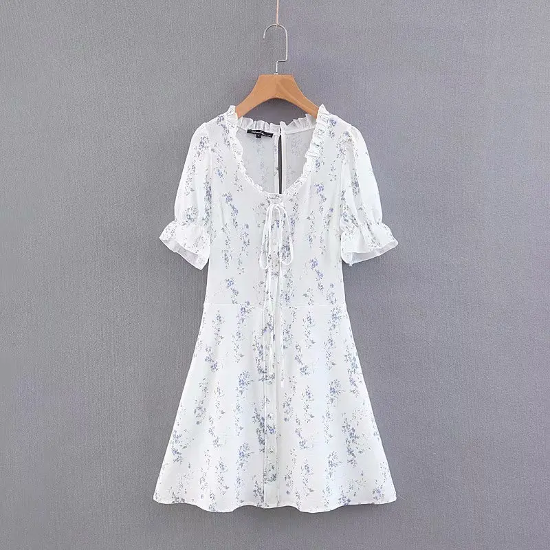 DANDAN45 8871 Европейское и американское модное платье с принтом на талии женское vestidos
