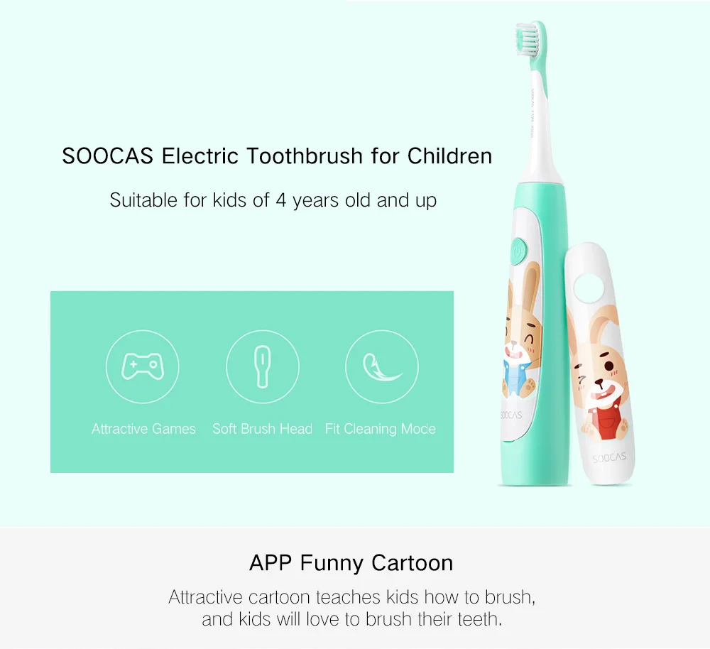 Xiaomi SOOCAS C1 Cute Waterproof Sonic ElectricToothbrush For Kids Rechargeable Ultrasonic Toothbrush Dental Care ToothBrush