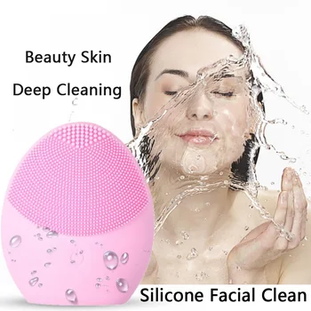 

Electric Silicone Facial Brush Face Brush Cleansing Foreoing Sonic Vibration Cleanser Deep Pore Cleansing Skin Massager