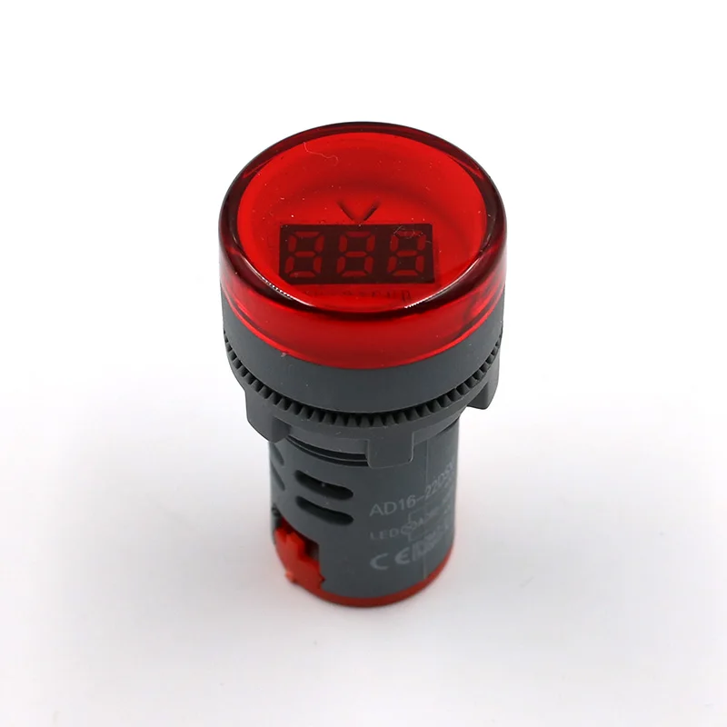 22 мм AD16 AD16-22DSV Тип AC 60-500 В Мини измеритель напряжения светодиодный цифровой дисплей AC вольтметр свет/Пилот лампа 110 В 220 В - Цвет: Красный