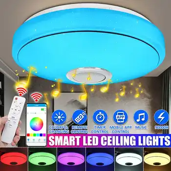 

40/60/80W Modern RGB LED Ceiling Lights Home lighting APP bluetooth Music Light Bedroom Lamps Smart Ceiling Lamp+Remote Control