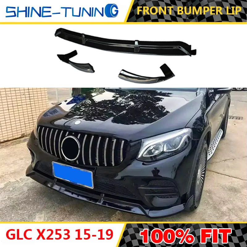 Передний бампер спойлер и губы подходит для класса GLC X253 GLC43 GLC200 GLC250 GLC300 GLC450 углеродного волокна спортивный бампер-19