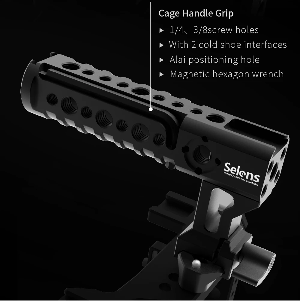 Selens A7iii A7R3 A7M3 Aluminum Alloy Cage Rig Cold Shoe Mount Stand Protective