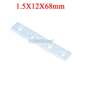 

NEW 100PCS Metal Straight Flat Corner Braces Furniture Connecting Fittings Frame Board Support Brackets Repair Parts 1.5X12X68mm