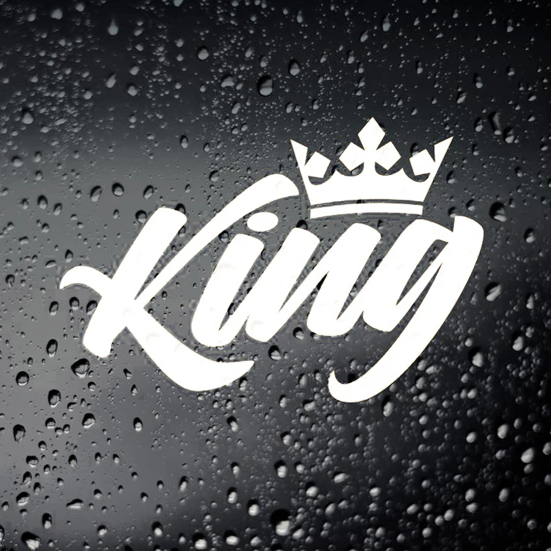 

Черная/белая Автомобильная наклейка King с короной, лидер продаж, маленькие/Большие размеры, съемная Водонепроницаемая Наклейка на окно, корпус CL692