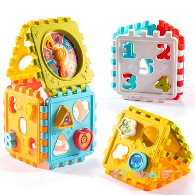 Baby Activity Cube Toys Shape Sorting Toddler Early Learning Educational Toys Infant First Blocks Set Colorful Number Sorter 6