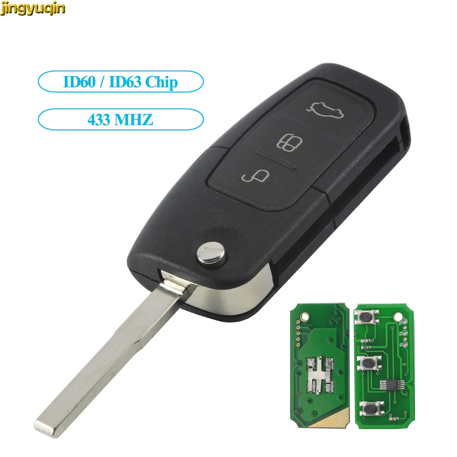3 Button 433MHZ Flip Remote Control Car Key for Ford Focus 2 3 mondeo Fiesta 3 Button 433MHZ Flip Remote Control Car Key for Ford Focus 2 3 mondeo Fiesta