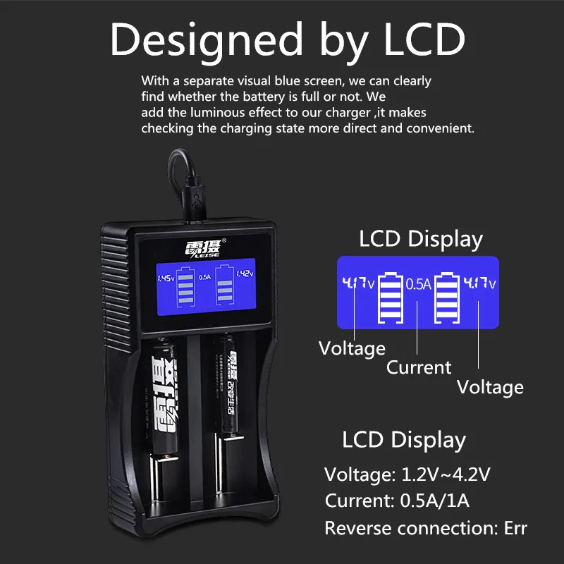 Leise 18650 зарядное устройство 1 2 V 3 7 4 85 AA AAA 2A 3A 14500 NiMH литиевая батарея умное USB кабель