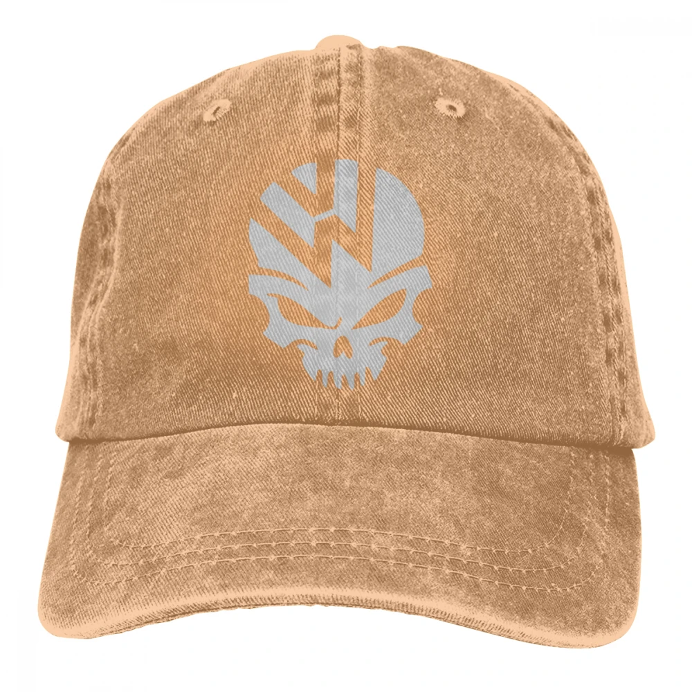 VW Skull Casquette черные унисекс Мужские Женские джинсовые бейсболка с ремешком кепки регулируемые Гольф папа шляпа - Цвет: Хаки