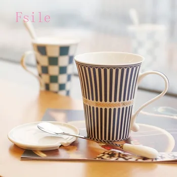 

Creative Ceramic Cup Fashion Breakfast Cup Coffee Cup Household Flower Tea Cup Couple Milk Cup Student Business Gift Cup