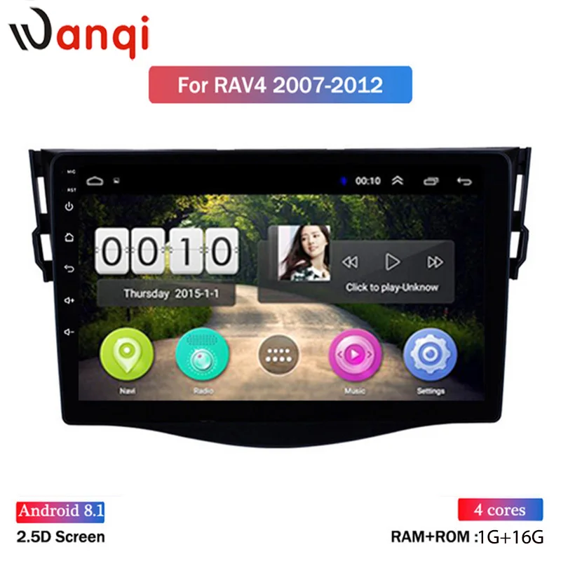 Горячая продажа 9 дюймов Android 8 1 2.5D Закаленное HD тачскрин радио для Toyota RAV4 2007 2012 с