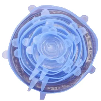 

6 Pcs/Set Food Silicone Cover Universal Silicone Lids For Cookware Bowl Pot Reusable Stretch Lids Kitchen Accessories