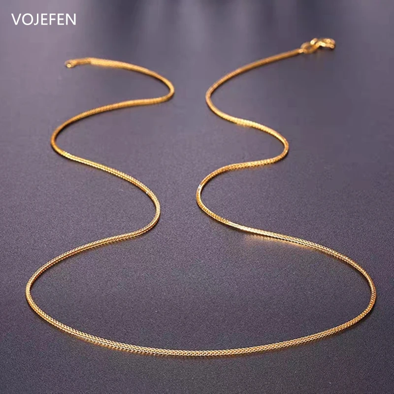 Женское Ожерелье из чистого золота VOJEFEN 18k минималистичное колье хорошее