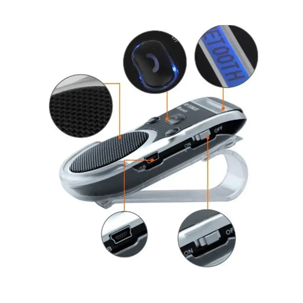 

Auto Car Bluetooth Handsfree Kit Phones Audio Receiver Calls Voice Speaker High Quality Car Audio System Devices