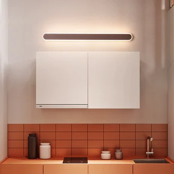 

Modern Minimalism Led Mirror Light Bathroom Light LED Sconce Wall Lamp Aisle Lighting Decoration Bedroom Bedside 110V-220V Brown