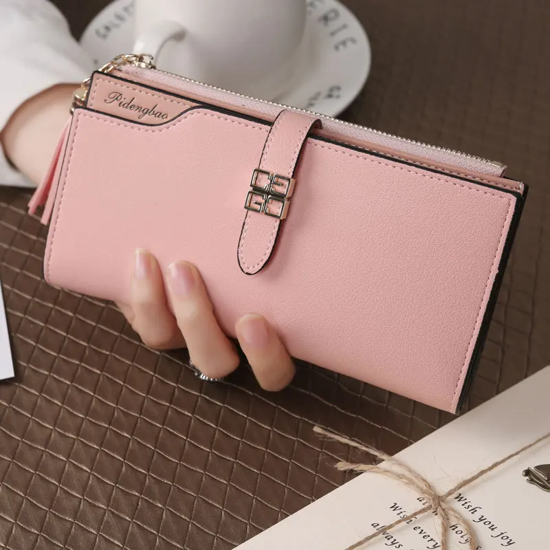 

New Women Long Wallet Fashion Large Capacity Multi Card Buckle Handbag Card Bag Mobile Phone Bag