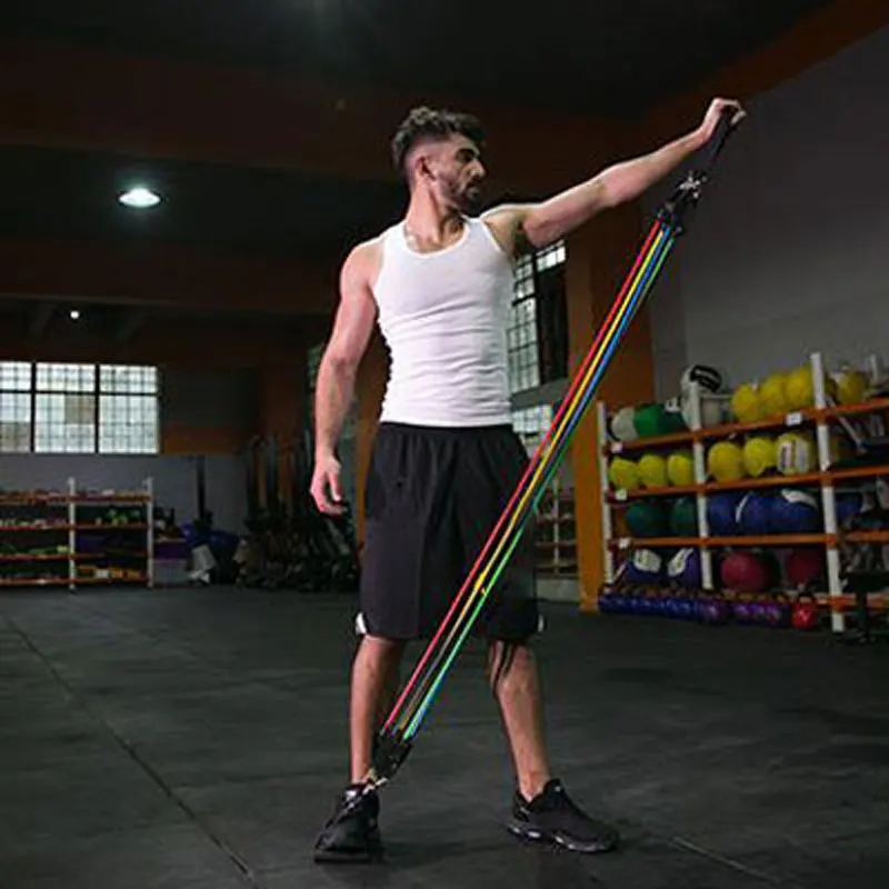 

11pcs/Set Pull Rope Fitness Yoga Rubber Loop Tube Latex Tubes Exercises Resistance Bands Excerciser Body Training Workout