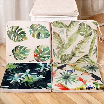 

1/2/4Pcs Linen Cushion Home Decorative Comfortable Chair Back Seat Cushions Sofa Pillow Buttocks Chair Cushion Leaf Pattern