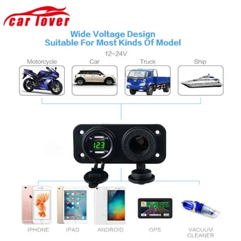 

4 In 1 Cigarette Lighter 12 Volt Blue LED Voltage Display Car Charger 4.8A Multifunction USB Port Car Charger With Car GPS