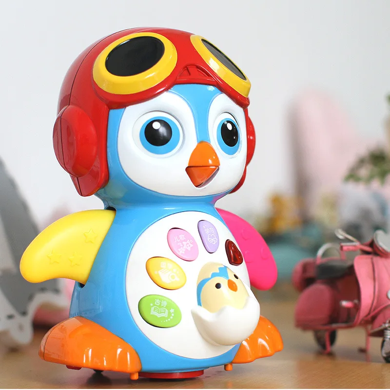 Spring Baby 9003 Sway Penguin Electric Universal Talking Music Dancing Early Childhood Infant Crawling Toy