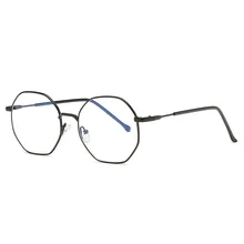 Новые корейские модные голубые легкие очки нестандартные металлические анти-синие очки тренд плоское зеркало унисекс повседневные Ретро компьютерные очки