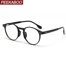 Peekaboo ретро синий светильник, блокирующие очки, круглая оправа tr90, заклепки, мужские очки, прозрачный светильник, унисекс