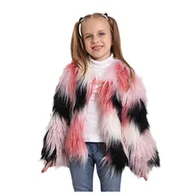 Зимнее ветрозащитное пальто с искусственным мехом для маленьких девочек теплая верхняя одежда с капюшоном, зимняя куртка для девочек manteau fille, Брендовое пальто для девочек