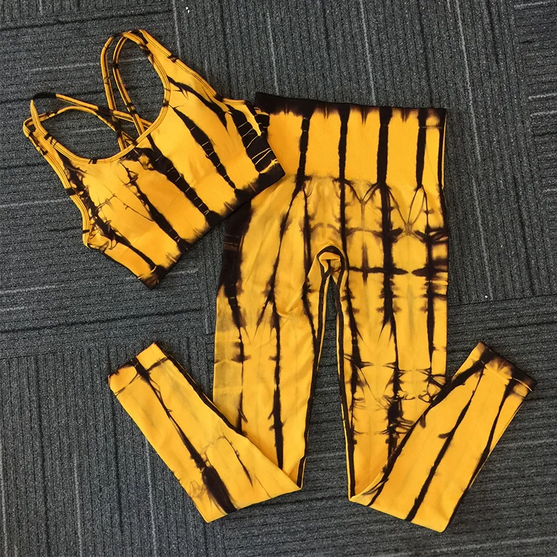 Женский Быстросохнущий комплект для йоги с завязками облегающие леггинсы