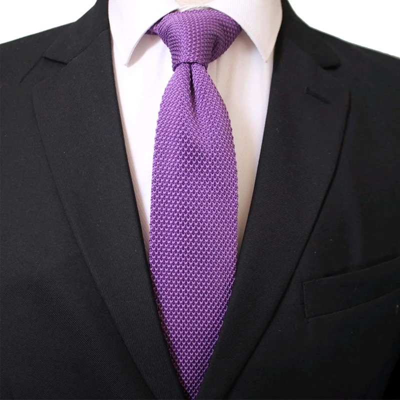 Мужской вязаный простой галстук, 5,5 см, Одноцветный, золотой, бордовый, ручная работа, высокое качество, узкий, тонкий, тонкий, тканый галстук, вечерние, аксессуары - Цвет: 07