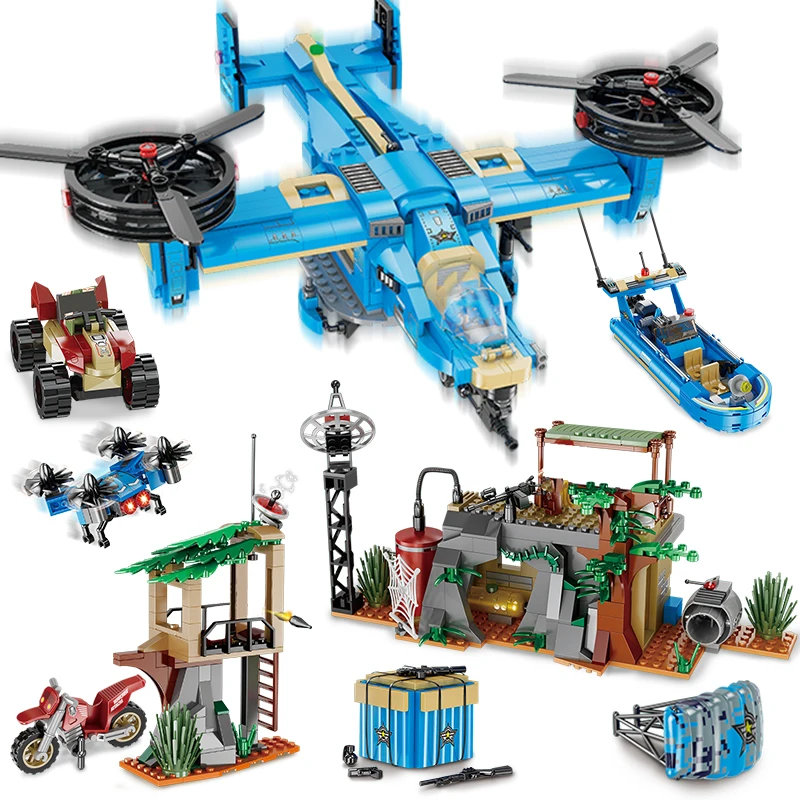 

City SWAT Toy Building Blocks Technic Boat Helicopter Truck Constructor Vehicle Weapons Bricks Educational Toys for Boy children