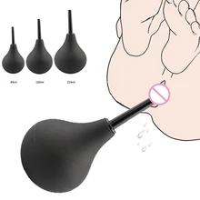 Enema Rectal Shower Cleaning System Silicone Gel Black Ball For Anal Anus Colon Enema Anal Cleaning Anal Plug No Vibator tanie tanio yunman CN (pochodzenie) sexshop sex swing sex toys couple bondage set bdsm bondage sexo bdsm toys sex shop sexe chastity erotic sexy toys