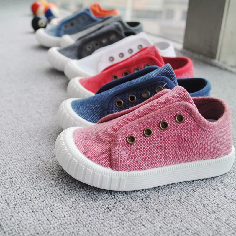 

Spring And Autumn New Style Children Canvas Shoes Wash Cloth Buttonhole Men And Women Baby Cloth Shoes Velcro EEUCC Cloth Shoes
