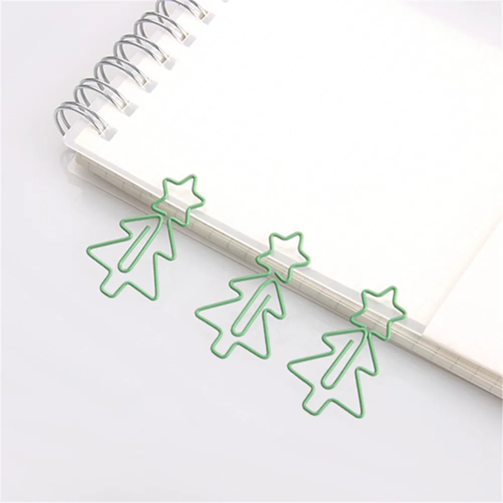 

20PCS/Pack Cute Tree Shape Bookmark Paper Clip School Office Supply Metal Green Christmas Gift Stationery