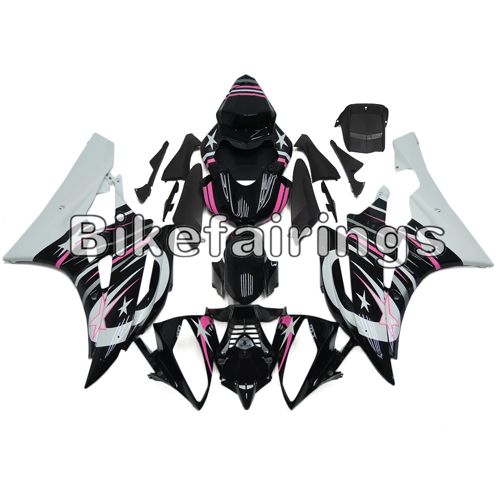 Мотоцикл Полный комплект обтекателя Для Yamaha YZF 600 R6 2006 2007 YZF R6 06 07 ABS пластик впрыски Обтекатели Черный Розовый Белый Carenes