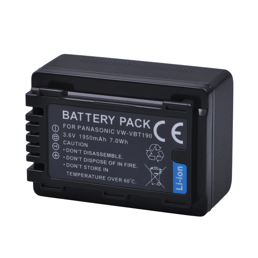 2 шт. VW VBT190 VBT380 батарея камеры + USB двойное зарядное устройство для Panasonic HC V180GK V160GK