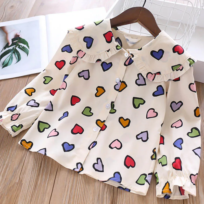 

328490 19 Autumn 6 Color Girls Colored Loving Heart Strawberry Cherry CHILDREN'S Shirt Childrenswear