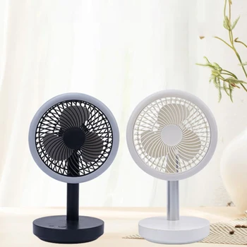 

Rechargeable 4000MAh Desk Fan 120° Shaking Head Silent Mini Fan with LED Night Light Outdoor Fan