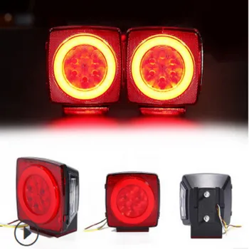 

2Pcs 12V Upgrade Car LED Turn Marker Rear Tail Light Brake Stop Lamp Kit Waterproof For Trailer Truck Boat