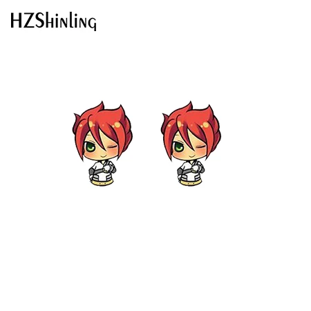 Новинка Inazuma Eleven Go акриловые серьги Аниме Chibi серьги-гвоздики эпоксидные серебряные серьги - Окраска металла: 14