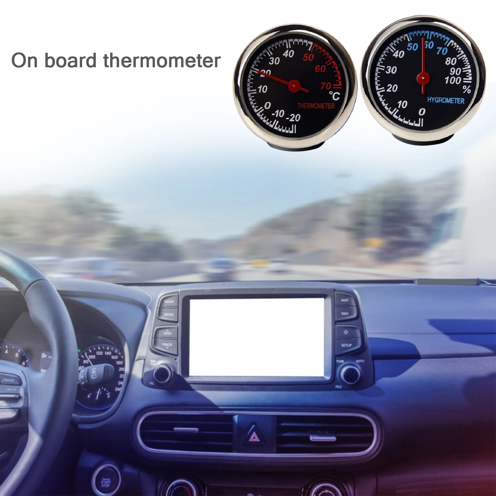 3 stile Auto Innen Zubehör Mini Hygrometer Thermometer Dashboard Ornament  Auto Teile & Zubehör Legierung Shell