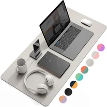 Tapis de souris Double face en PU, grande taille, antidérapant, imperméable, en caoutchouc naturel, pour ordinateur de bureau et portable